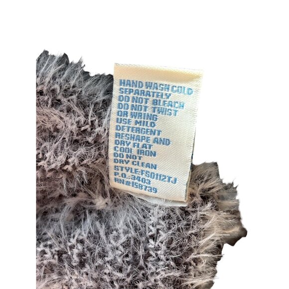 Cocobleu Sweater Womens Small Gray Chevron Button Front Fuzzy Cardigan Boxy - Picture 5 of 8